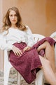 TULOSSA PIAN!Kaiko, Button Skirt, Vintage Leaf Burgundy