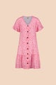 Kaiko, Frill Button Dress, Flora Pink
