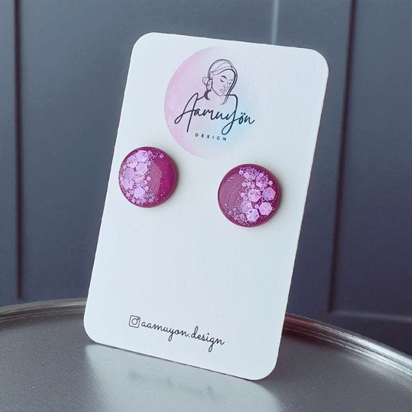 Aamuy&ouml;n Design, Glitternapit, Luumu/Vaaleanpunainen