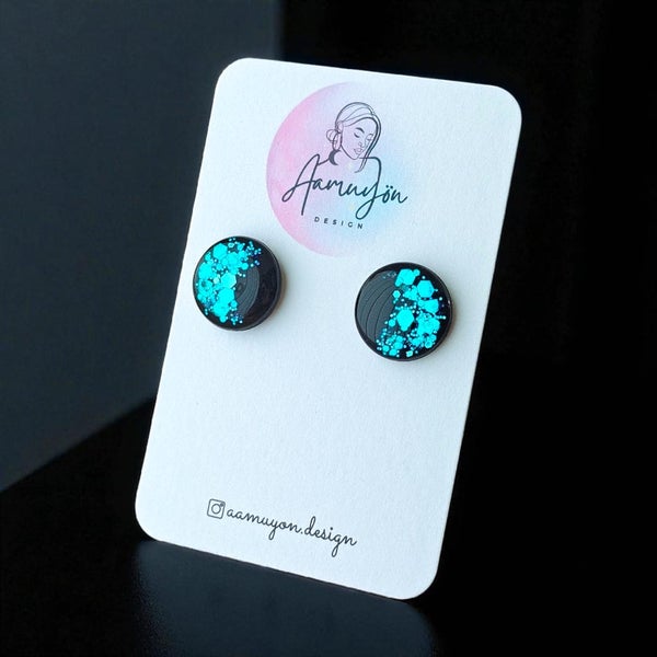 Aamuy&ouml;n Design, Glitternapit, Musta/Hologramsininen