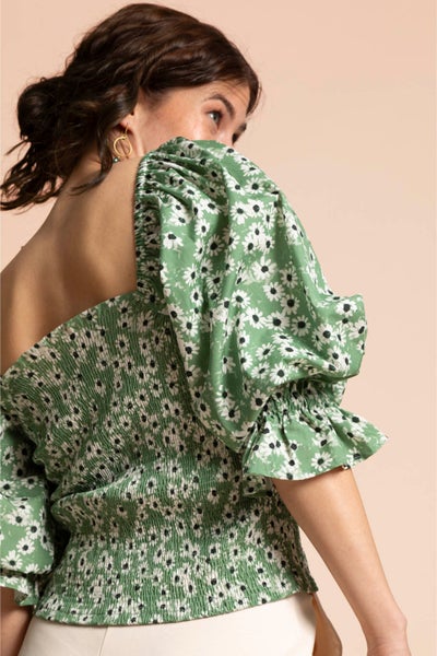 Kaiko, Smock Blouse, Daisy Sage