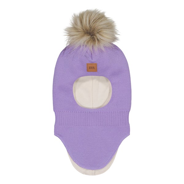 Metsola, MERINO Fur Pom Pom Helmet, Icy Lilac