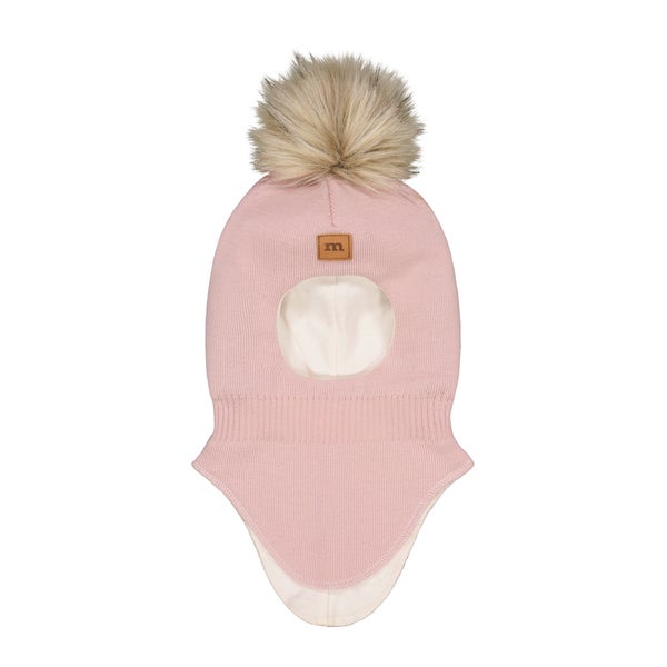 Metsola, MERINO Fur Pom Pom Helmet, Hearty Pink