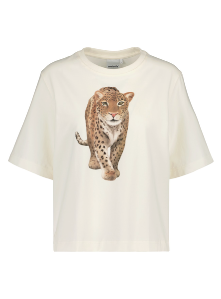 Metsola, LEOPARD T-shirt - naisten t-paita, Milky