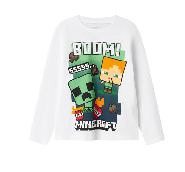 Name It, MAC, Minecraft pitk&auml;hihainen paita, Bright White