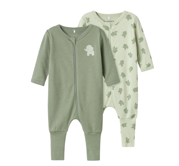 Name It, Nightsuit  Zip 2-pack, Sea Elephant