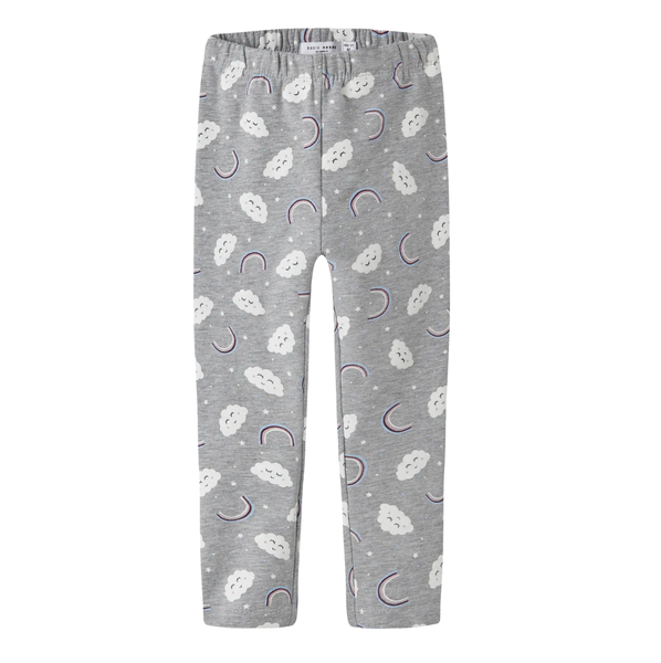 Name It, Davina Collegeleggings, Grey melange/Rainbow cloud