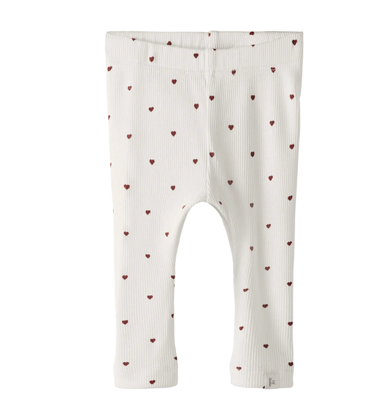 Lil Atelier, GAGO BABY Slim syd&auml;nleggings, Coconut Milk Heart