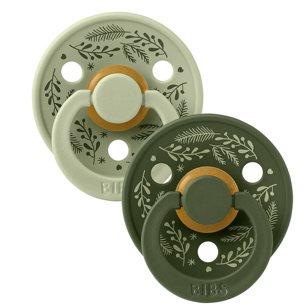 BIBS, Colour LATEX, 2-pack, Holiday Leaf, Sage/Hunter Green