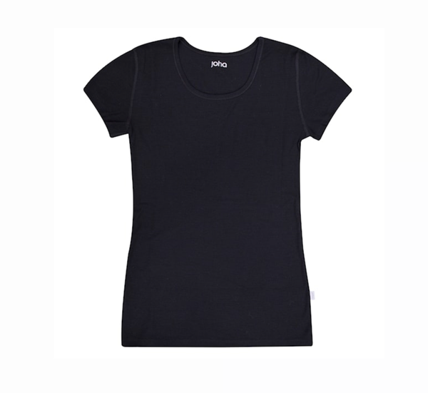 Joha Naisten Merinovilla T-shirt, Black