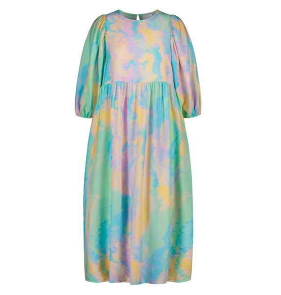 Metsola, SUNSET VOLUME SLEEVE MIDI DRESS, Multicolour