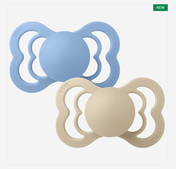 Bibs, Supreme SILICONE tutti, 2-pack, Vanilla/Sky Blue