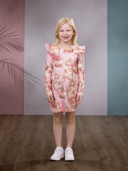 Versonpuoti, lasten pitk&auml;hihainen RUNOtunika, BUNNYLOVE Pinkki