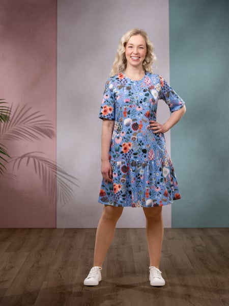 Versonpuoti, lyhythihainen SELMAmekko, IHASTUS Sininen