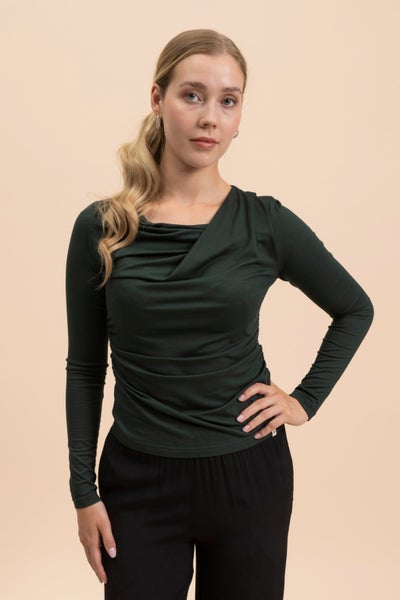 Kaiko, Draped Top, Dark Green