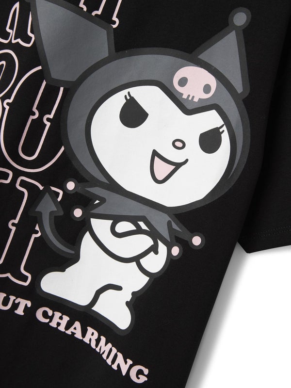 Name it, AKISA Kuromi Hello kitty paita LS, Black