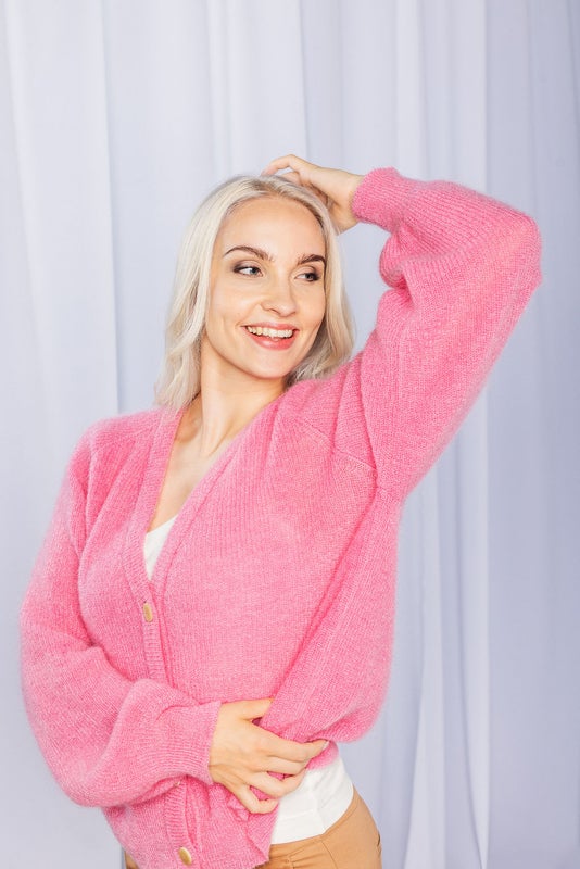 Nakoa, Elsie Mohair Cardigan, Lollipop