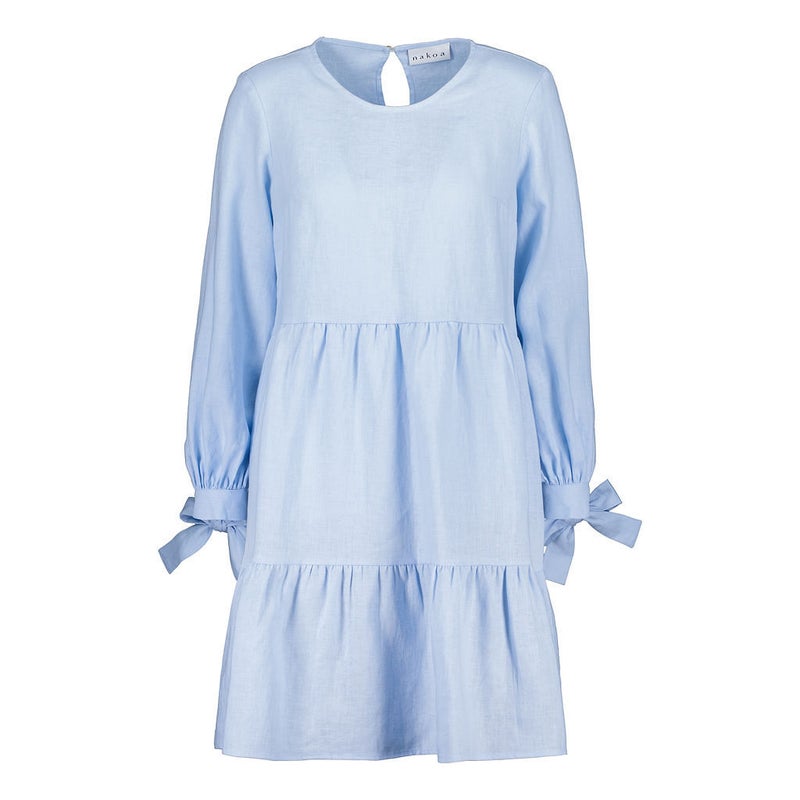 Nakoa, Hailey Dress, Linen, Sky Blue