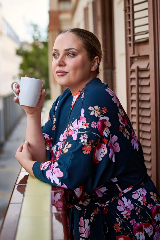 Kaiko, Kimono, Cherry Blossom Navy