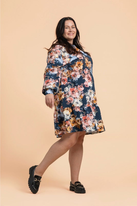 Kaiko, Ruffle Sweatshirt Dress, Moss Rose