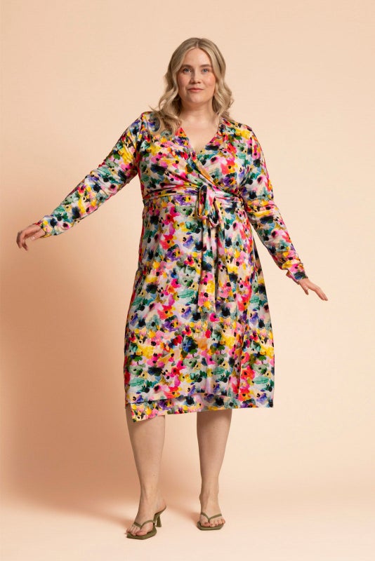 Kaiko, Soft Wrap Dress, Aquarelle Bloom