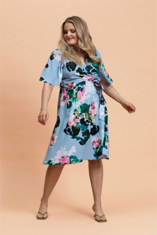 TULOSSA PIAN! Kaiko, Sway Wrap Dress, Water Lily