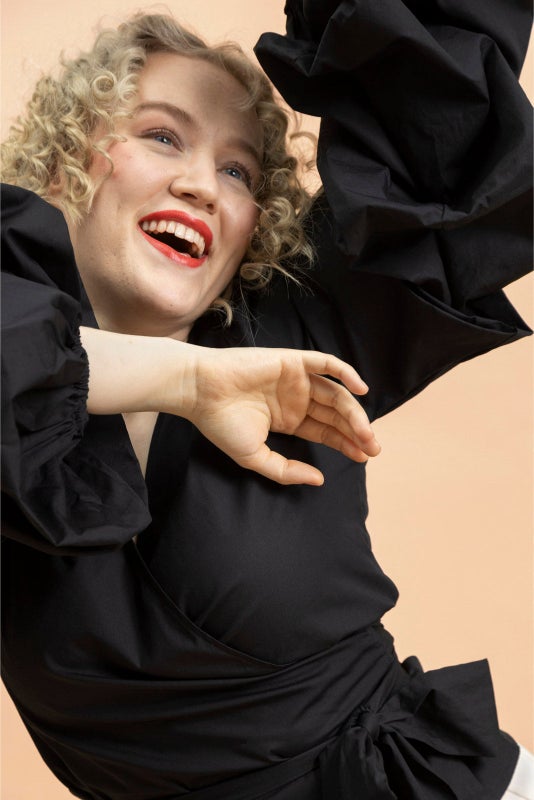 Kaiko, Volume Sleeve Blouse, Black