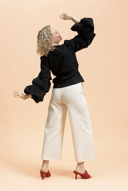 Kaiko, Volume Sleeve Blouse, Black