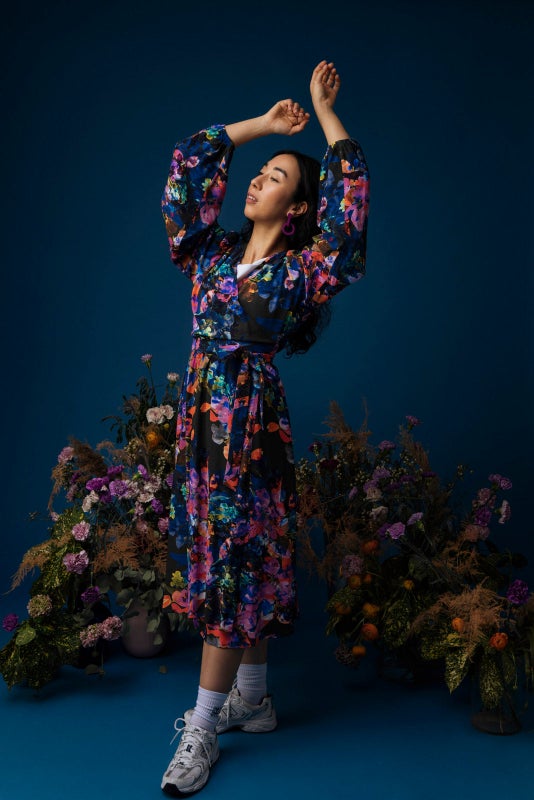 Kaiko, Wrap Midi Dress, Sweet Pea