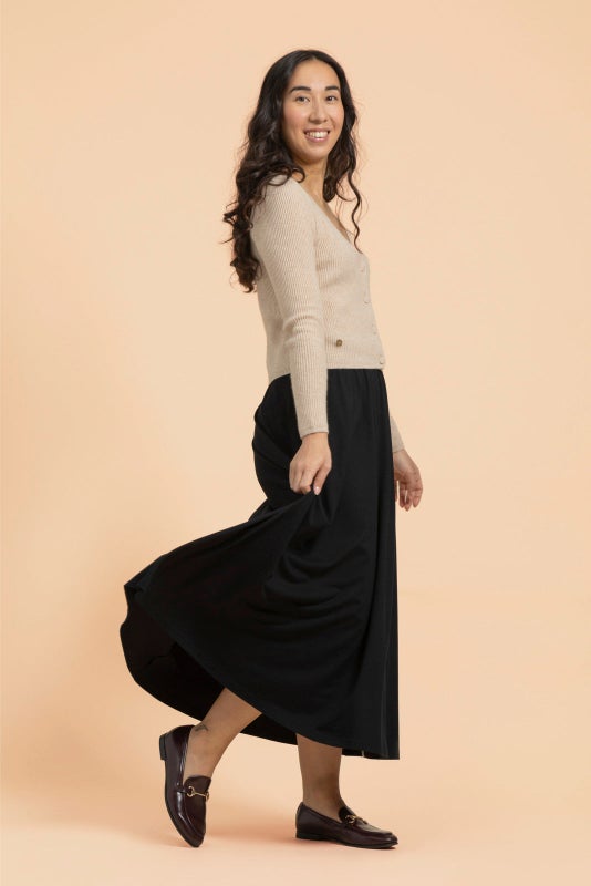 Kaiko, Soft Midi Skirt, Black