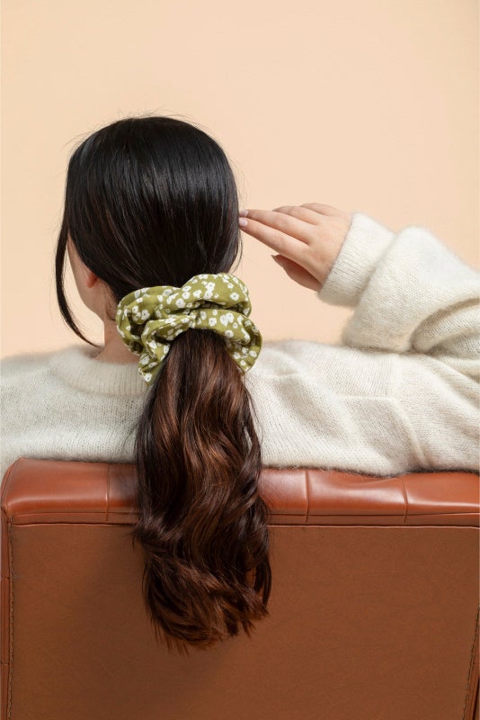Kaiko, Extra Large Scrunchie, Flora Olive
