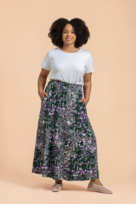 Kaiko, Soft Midi Skirt, Blooming Forest Lilac