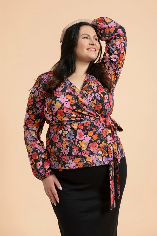 Kaiko, Soft Wrap Blouse, Wild Lea Mini