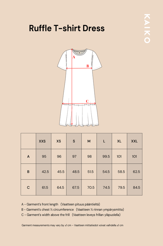 Kaiko, Ruffle T-shirt Dress, Cherry blossom