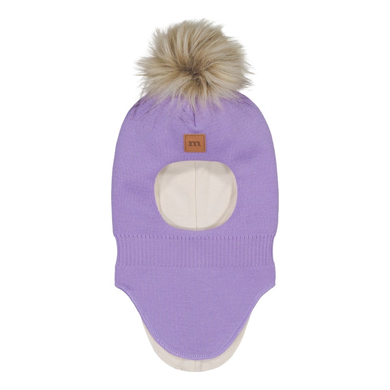 Metsola, MERINO Fur Pom Pom Helmet, Icy Lilac