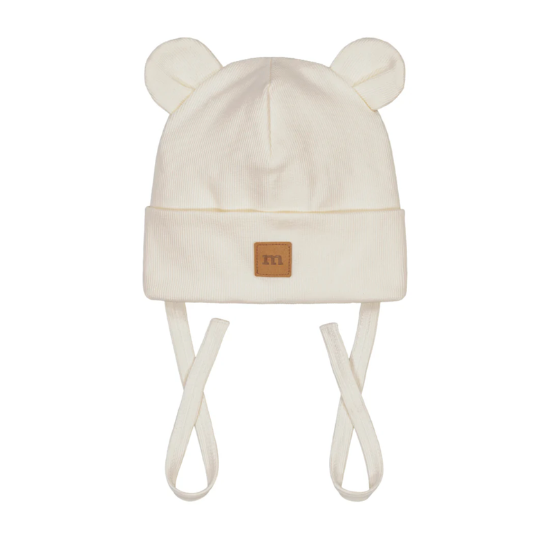 Metsola, RIB BEAR Baby Beanie, Puuvilla, Creamy