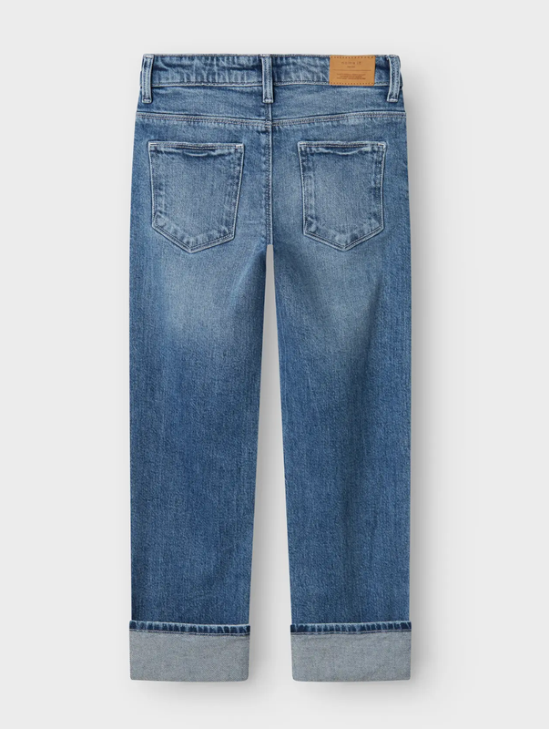 Name It, Rose Straight Fold Jeans, Medium  Blue Denim