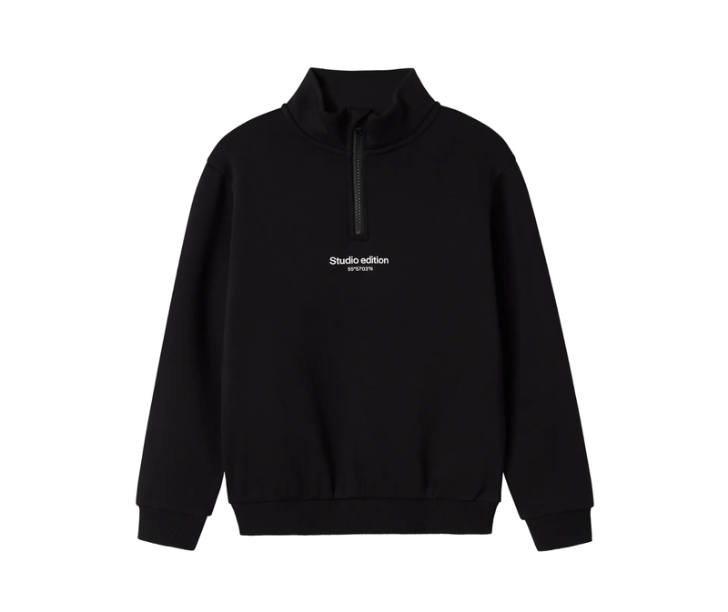 Name it, BRODY vetoketjullinen collegepaita, Black