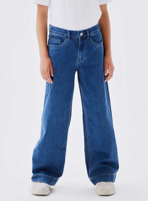 Name It, Rose HW Wide Jeans, Medium Blue Denim