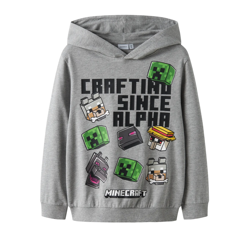 Name It, JET Minecraft Huppari, Grey Melange