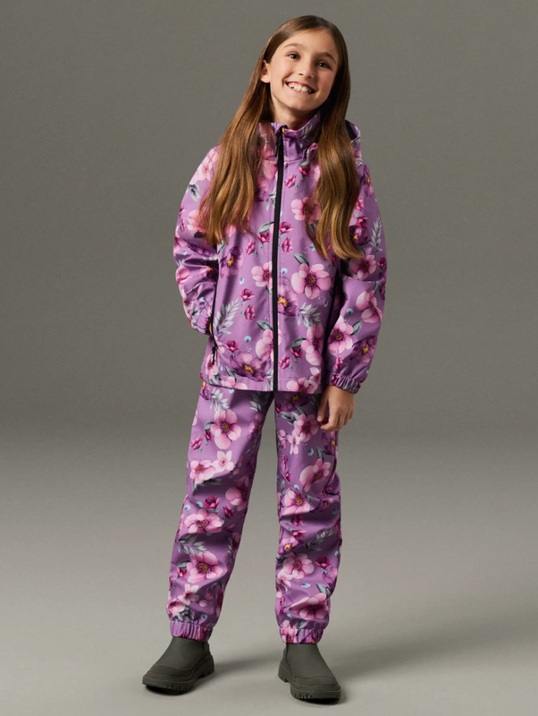 Name It, Alfa LIGHT v&auml;likausitakki, Iris Orchid Floral Forest