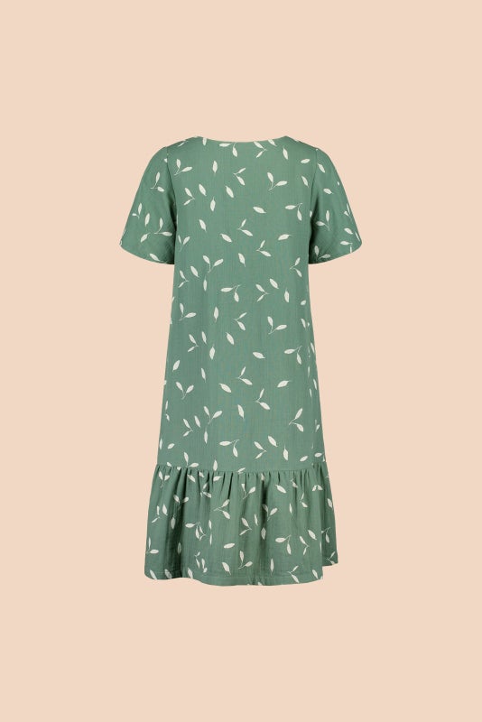 Kaiko, Frill Button Dress, Sage Wind