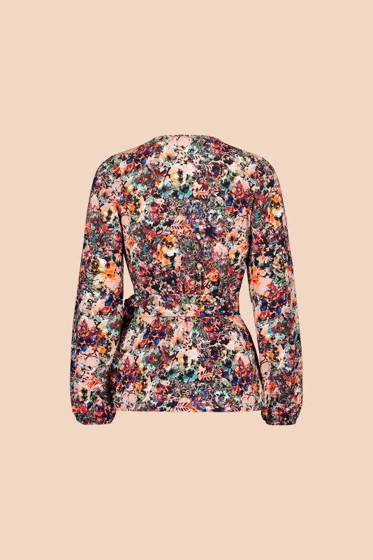 Kaiko, Soft Wrap Blouse, Blooming Forest