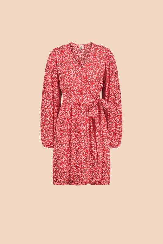 Kaiko, Wrap Dress, Flora Red