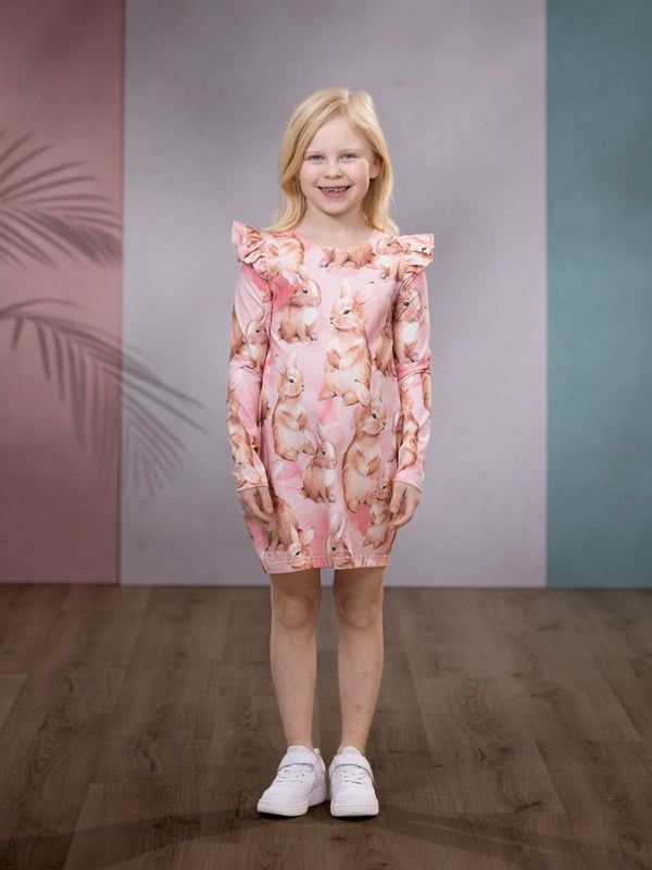 Versonpuoti, lasten pitk&auml;hihainen RUNOtunika, BUNNYLOVE Pinkki