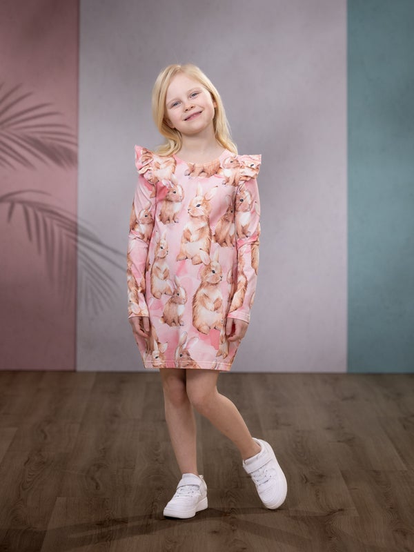 Versonpuoti, lasten pitk&auml;hihainen RUNOtunika, BUNNYLOVE Pinkki