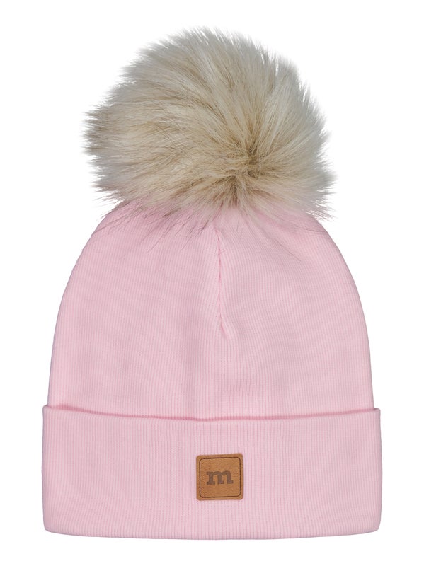 Metsola, Rib Beanie With Fur Pom | Pinkie
