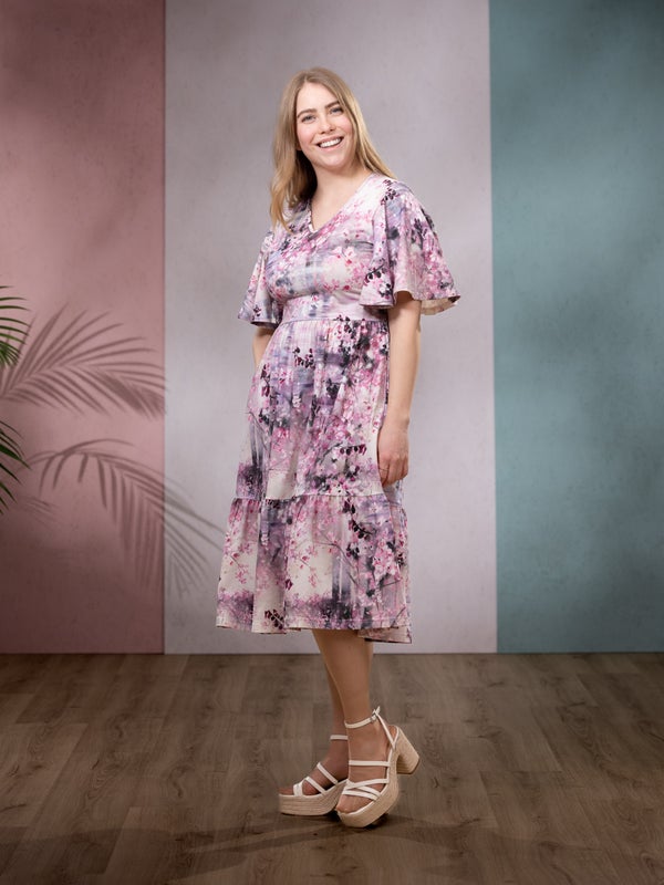 Versonpuoti, lyhythihainen SANDRAmekko, Kirsikkapuu Vaaleanpunainen