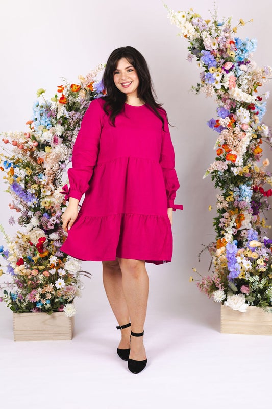Nakoa, Hailey Dress, Linen, Pink peacock