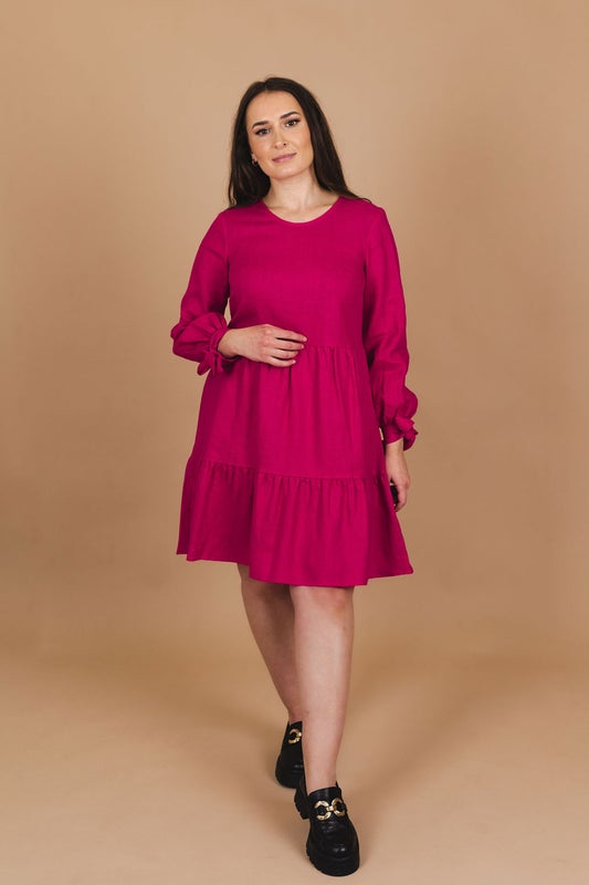 Nakoa, Hailey Dress, Linen, Pink peacock